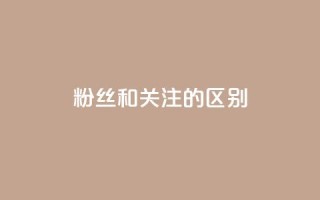 粉丝和关注的区别 - 粉丝与关注的差别~