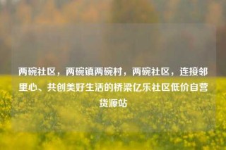 两碗社区，两碗镇两碗村，两碗社区，连接邻里心、共创美好生活的桥梁亿乐社区低价自营货源站