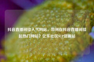 抖音直播间挂人气网站，如何在抖音直播间挂起热门网站？亿乐社区SUP货源站