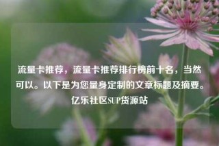 流量卡推荐，流量卡推荐排行榜前十名，当然可以。以下是为您量身定制的文章标题及摘要。亿乐社区SUP货源站