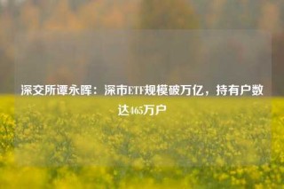 深交所谭永晖：深市ETF规模破万亿，持有户数达465万户