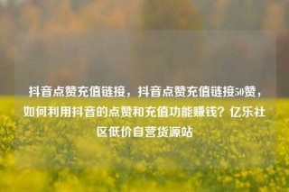 抖音点赞充值链接，抖音点赞充值链接50赞，如何利用抖音的点赞和充值功能赚钱？亿乐社区低价自营货源站