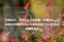 代刷社区，代刷社区主站搭建，代刷社区，一种新兴的网络行为及其潜在风险亿乐社区低价自营货源站