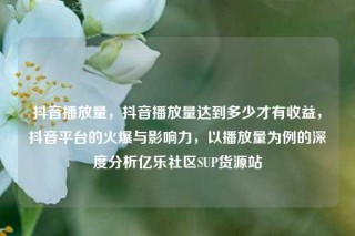 抖音播放量,抖音播放量达到多少才有收益,抖音平台的火爆与影响力,以播放量为例的深度分析亿乐社区SUP货源站