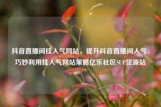 抖音直播间挂人气网站,提升抖音直播间人气,巧妙利用挂人气网站策略亿乐社区SUP货源站