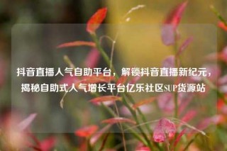 抖音直播人气自助平台，解锁抖音直播新纪元，揭秘自助式人气增长平台亿乐社区SUP货源站