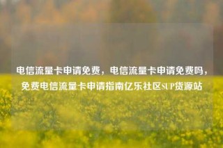 电信流量卡申请免费,电信流量卡申请免费吗,免费电信流量卡申请指南亿乐社区SUP货源站