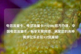 电信流量卡，电信流量卡19元200g官方办理，中国电信流量卡，畅享无限网络，满足您的各种需求亿乐社区SUP货源站