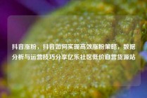 抖音涨粉，抖音如何实现高效涨粉策略，数据分析与运营技巧分享亿乐社区低价自营货源站
