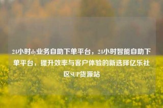 24小时dy业务自助下单平台,24小时智能自助下单平台,提升效率与客户体验的新选择亿乐社区SUP货源站
