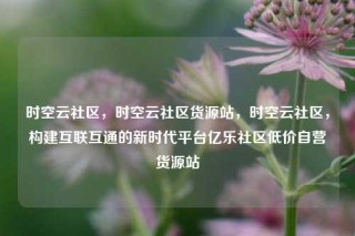 时空云社区，时空云社区货源站，时空云社区，构建互联互通的新时代平台亿乐社区低价自营货源站