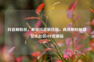 抖音刷粉丝,解锁抖音新技能,高效刷粉秘籍亿乐社区SUP货源站
