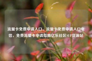 流量卡免费申请入口,流量卡免费申请入口电信,免费流量卡申请指南亿乐社区SUP货源站