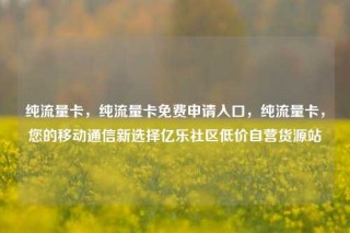 纯流量卡，纯流量卡免费申请入口，纯流量卡，您的移动通信新选择亿乐社区低价自营货源站
