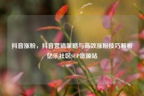 抖音涨粉，抖音营销策略与高效涨粉技巧解析亿乐社区SUP货源站