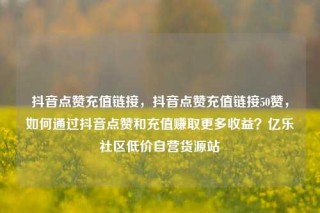 抖音点赞充值链接,抖音点赞充值链接50赞,如何通过抖音点赞和充值赚取更多收益?亿乐社区低价自营货源站