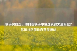 快手买粉丝，如何在快手中快速获得大量粉丝？亿乐社区低价自营货源站