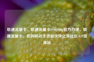 联通流量卡,联通流量卡19元200g官方办理,联通流量卡,您的移动生活新伙伴亿乐社区SUP货源站