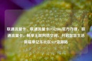 联通流量卡，联通流量卡19元200g官方办理，联通流量卡，畅享无限网络空间，开启智慧生活新篇章亿乐社区SUP货源站