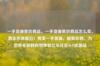 一手货源低价商品,一手货源低价商品怎么卖,直击市场前沿!独家一手货源,超低价格,为您带来新鲜购物体验亿乐社区SUP货源站