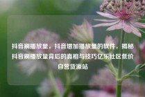 抖音刷播放量，抖音增加播放量的软件，揭秘抖音刷播放量背后的真相与技巧亿乐社区低价自营货源站
