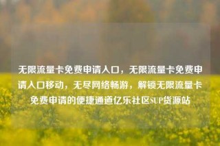 无限流量卡免费申请入口，无限流量卡免费申请入口移动，无尽网络畅游，解锁无限流量卡免费申请的便捷通道亿乐社区SUP货源站