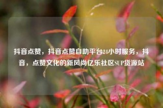 抖音点赞，抖音点赞自助平台24小时服务，抖音，点赞文化的新风尚亿乐社区SUP货源站