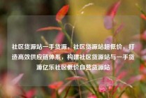 社区货源站一手货源,社区货源站超低价,打造高效供应链体系,构建社区货源站与一手货源亿乐社区低价自营货源站