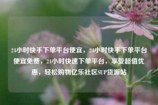 24小时快手下单平台便宜,24小时快手下单平台便宜免费,24小时快速下单平台,享受超值优惠,轻松购物亿乐社区SUP货源站