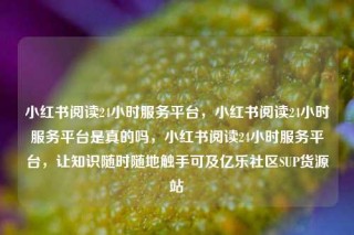 小红书阅读24小时服务平台,小红书阅读24小时服务平台是真的吗,小红书阅读24小时服务平台,让知识随时随地触手可及亿乐社区SUP货源站