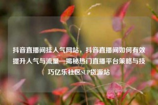 抖音直播间挂人气网站,抖音直播间如何有效提升人气与流量—揭秘热门直播平台策略与技巧亿乐社区SUP货源站