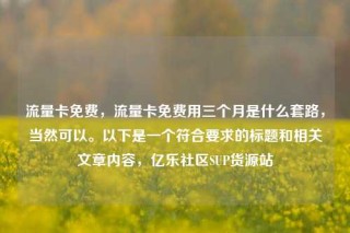 流量卡免费,流量卡免费用三个月是什么套路,当然可以。以下是一个符合要求的标题和相关文章内容,亿乐社区SUP货源站