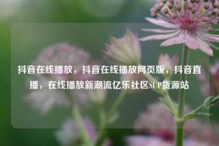 抖音在线播放,抖音在线播放网页版,抖音直播,在线播放新潮流亿乐社区SUP货源站