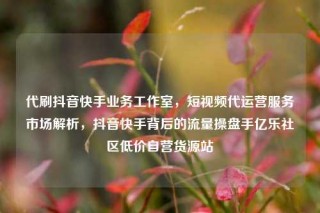 代刷抖音快手业务工作室,短视频代运营服务市场解析,抖音快手背后的流量操盘手亿乐社区低价自营货源站