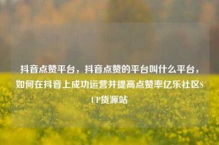 抖音点赞平台,抖音点赞的平台叫什么平台,如何在抖音上成功运营并提高点赞率亿乐社区SUP货源站