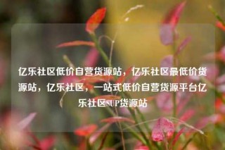 亿乐社区低价自营货源站,亿乐社区最低价货源站,亿乐社区,一站式低价自营货源平台亿乐社区SUP货源站