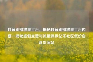 抖音刷播放量平台,揭秘抖音刷播放量平台内幕—揭秘虚假点赞与流量操纵亿乐社区低价自营货源站