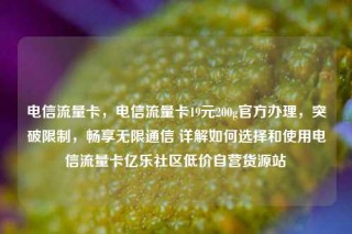 电信流量卡,电信流量卡19元200g官方办理,突破限制,畅享无限通信 详解如何选择和使用电信流量卡亿乐社区低价自营货源站