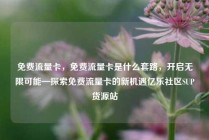 免费流量卡，免费流量卡是什么套路，开启无限可能—探索免费流量卡的新机遇亿乐社区SUP货源站
