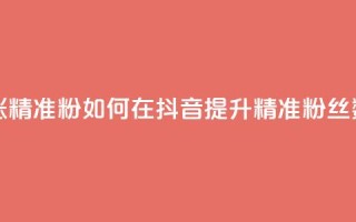 抖音如何涨精准粉 - 如何在抖音提升精准粉丝数量！