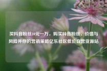 买抖音粉丝10元一万,购买抖音粉丝,价值与风险并存的营销策略亿乐社区低价自营货源站