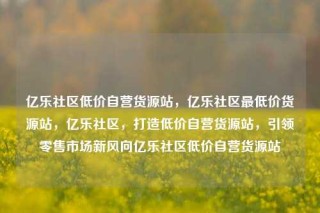 亿乐社区低价自营货源站,亿乐社区最低价货源站,亿乐社区,打造低价自营货源站,引领零售市场新风向亿乐社区低价自营货源站