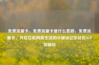 免费流量卡,免费流量卡是什么套路,免费流量卡,开启互联网新生活的小秘诀亿乐社区SUP货源站