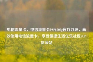 电信流量卡，电信流量卡19元200g官方办理，高效使用电信流量卡，享受便捷生活亿乐社区SUP货源站