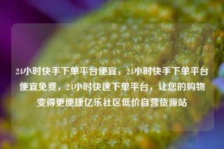 24小时快手下单平台便宜,24小时快手下单平台便宜免费,24小时快速下单平台,让您的购物变得更便捷亿乐社区低价自营货源站