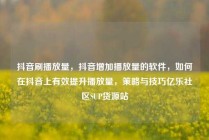 抖音刷播放量，抖音增加播放量的软件，如何在抖音上有效提升播放量，策略与技巧亿乐社区SUP货源站