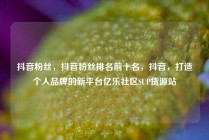 抖音粉丝，抖音粉丝排名前十名，抖音，打造个人品牌的新平台亿乐社区SUP货源站