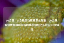 QQ会员，qq会员自动续费怎么取消，QQ会员，解锁更多精彩内容的秘密钥匙亿乐社区SUP货源站