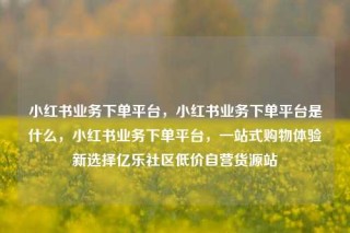 小红书业务下单平台,小红书业务下单平台是什么,小红书业务下单平台,一站式购物体验新选择亿乐社区低价自营货源站