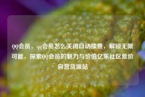 QQ会员，qq会员怎么关闭自动续费，解锁无限可能，探索QQ会员的魅力与价值亿乐社区低价自营货源站